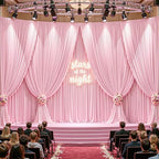 40ftx10ft Wrinkle Free Pink Backdrop Curtain - 10 Feet Photography Backdrop Drapes, Silky Polyester Back Drop Cloth for Wedding Baby Shower Balloon Arch Background - Image 4