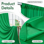 10ftx12ft Green Backdrop Curtains for Wedding Party 2 Panels 5×12FT Tall - Image 5