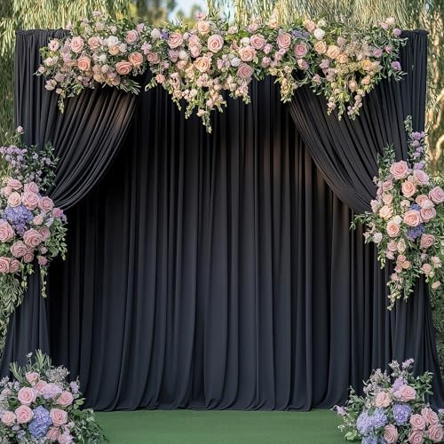 50ftx14FT Wrinkle Free Black Backdrop Curtain for Wedding Parties - Image 4