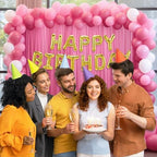 10 x 10 Feet New Pink A Backdrop Curtain for Partie, Background Curtains for Photoshoot, Birthday, Wedding, Mardi Gras, Easter, Mother's Day Party Decorations 5Ft x 10Ft, 2 Panels - Image 5