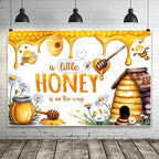 9x6ft A Little Honey is On The Way Baby Shower Decorations Backdrop Honey Bee Daisy Baby Background Cartoon Sweet Baby Chrysanthemum Gender Reveal Birthday Party Banner Photo Booth - Image 2