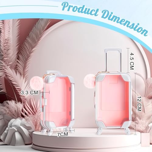 VioraWhite 40 Pcs Mini Suitcase Empty Box and Plush Ball Set, Pink, Blue - Image 2