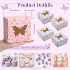 Cunhill Butterfly Party Favors Treat Boxes with Window, 4 x 4 x 2.5 Inches - Image 2
