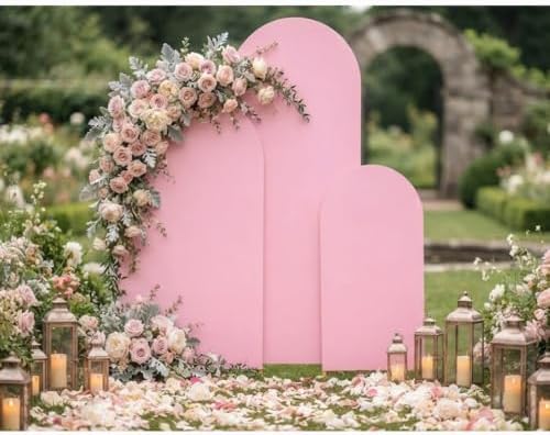 4,5,6FT Arch Backdrop Stand and Cover Set (Pink) - Image 5