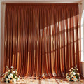 Terracotta Satin Backdrop Curtains 2 Panels - Glitter Photo Drapes for Baby Shower, 10x10FT Shimmer Back Drop Cloth, Wrinkle Free for Birthday Party Prom Wedding Stage Background by WishCare