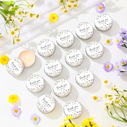 MTLEE 50 Pcs Wildflower Wedding Candles Gift Favors for Guests 1 Oz - Image 2