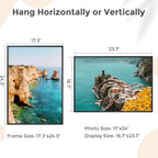 FLYJOE 17x24 Metal Picture Frame - Black Aluminum Picture Frames with Real Glass, Wall Mounting Horizontally or Vertically, Diploma, Certificates and Decor for Wall Gallery 24x17 Frame, Black - Image 3