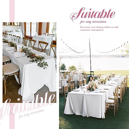 Showgeous 90x132 Inch White Rectangle Tablecloth 10 Pack Fit 8FT Table - Image 6