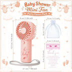 Lewtemi 25 Sets Pink Baby Shower Party Favors Mini Fans for Guests, Cute - Image 2
