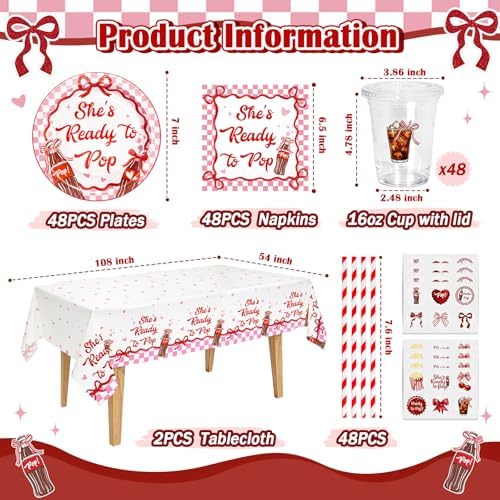 Ready to Pop Party Tableware and 16oz Disposable Cups with Lid- Serve 48 - Image 2