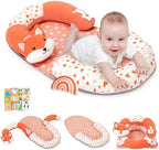 4 in 1 Tummy Time Mat with Educational Cards, Play Mat & Sitting Support for Newborn 0-12 Months, Infant Baby Sit Me Up Floor Seat, Sensory Skills Gifts, Fox by Unknown