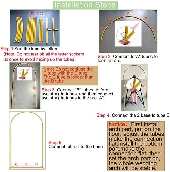 7.2FT Metal Arch Backdrop Stand Gold Wedding Balloon Frame Pergola Arbor - Image 5