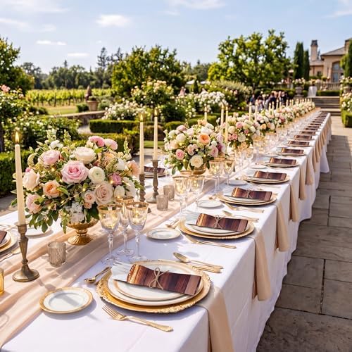 400 Pcs Wood Grain Wedding Supplies for 100 Guests Rustic Party - Image 3