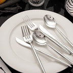 Rubtlamp 180 Pcs Silver Plastic Silverware, Silver Utensils Heavy Duty, Elegant Plastic Cutlery, Fancy Disposable Flatware, Forks Spoons and Knives Set For Party Mother's Day - Image 6