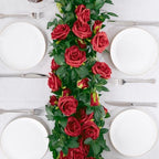 U'Artlines 5 Pack Artificial Red Rose Garlands Flower Vines 32.5 ft - Image 5