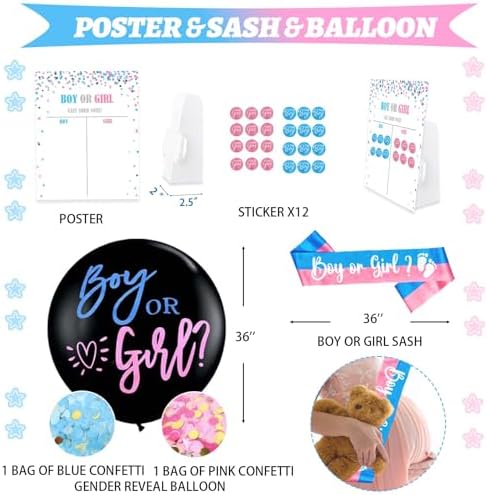 Hombae Boots or Bows Gender Reveal Decorations Kit, Cowboy or Cowgirl Gender Reveal Party Supplies with Balloons, Banner, Backdrop, Western Themed He or She Baby Shower Decor - Image 6