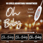 Oh Baby Neon Signs - 25” X 10” Led Light Up Oh baby Sign for Backdrop Decor Baby Shower Wedding Birthday Gender Reveal Party Decorations - Image 3