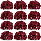 Burgundy Hydrangea Flower Balls for Centerpieces - 12 PCS by DIYDOFUN