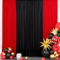10×10 FT Black Red Backdrop Curtains for Parties, 4 Panels 2.5×10ft Wrinkle Free Soft Polyester Drapes for Backdrop Decor Themed Party Baby Shower Photo Background Curtain by ENJOYYOURPARTY