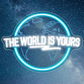 The World Is Yours Neon Sign Carved Planet The World Is Yours LED Signs for Wall Decor Neon Lights for Bedroom Classroom Man Cave Game Room Birthday Cristmas Gifts for Friends Lover by Letourlivesbefullofloveandcolor
