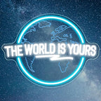 The World Is Yours Neon Sign Carved Planet The World Is Yours LED Signs for Wall Decor Neon Lights for Bedroom Classroom Man Cave Game Room Birthday Cristmas Gifts for Friends Lover by Letourlivesbefullofloveandcolor