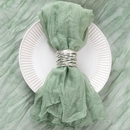 DeZerlor Sage Green Washable Cheesecloth Napkins Set of 50 for Party - Image 2
