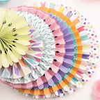PapaKit 26pc Deluxe Large Multicolor Party Decoration Set - Vibrant Tissue Paper Pom Poms, Honeycomb Balls & Hanging Paper Fans Backdrop - Festive Decor for Birthday, Baby Shower, Fiesta & Photo Booth - Image 5