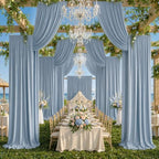 50ftx14ft Dusty Blue Backdrop Curtain for Wedding Parties by PartyVillage