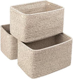 R RUNKA Small Cotton Rope Basket – Storage Bin for Organizing (10.6" x 6.7" x 6.7"), Bathroom Storage Basket for Shelf, Counter & Closet（Beige） by RRUNKA