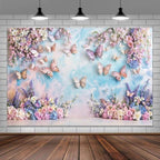10X8FT Purple Butterfly Floral Backdrop Elegant Flowers Photography Background for Girls Princess Butterfly Theme Birthday Baby Shower Events Party Decor Table Cake Photo Backdrops Photo Booth Prop - Image 5