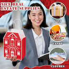 Colarr 50 Pcs House Shaped Gift Bag Real Estate Agent Supplies, Red - Image 5