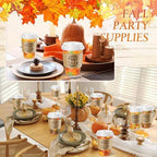 Mimorou 60 Pcs Thanksgiving Fall Cups 12oz Coffee Cups with Lids and Sleeves Disposable Maple Leaves Paper Drinking Mugs for Harvest Autumn Party Supplies - Image 6