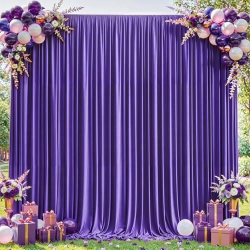20x10ft Purple Backdrop Curtains for Wedding Parties Wrinkle Free Purple Curtains Photo Backdrop Drapes for Photography Birthday Baby Shower Soft Fabric Party Backgournd for Photoshoot - Image 2