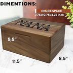Gifts for Mom Birthday Unique - Wooden Keepsake Box with Names, Personalized Mothers Day Gifts from Son Acacia Wood Storage for Memories, Grandma Keepsake Box, Gift for Mom Bday, 11.5x8.5x5.5 in - Image 5