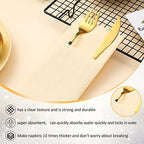 Cindeer 150 Pcs Champagne Linen Dinner Napkins with Built in Flatware - Image 4