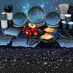 Funnymoom 452 Pcs Galaxy Party Decorations for 50, Starry Night Theme Paper Plates Napkins Cups Tablecloth Cutlery Straws for Outer Space Theme Birthday Bridal Baby Shower Party Decorations Supplies - Image 6