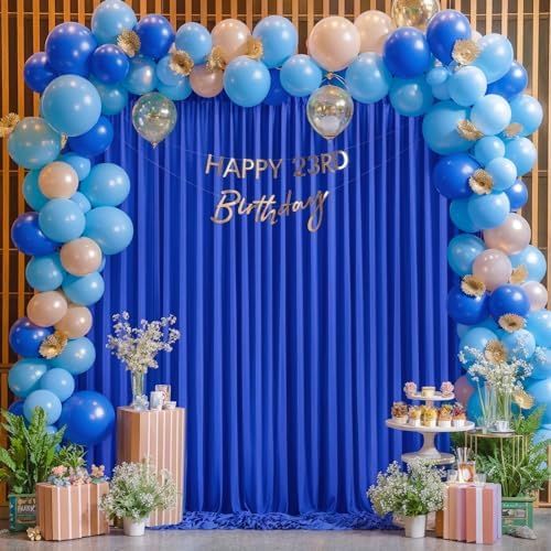 40x10FT Royal Blue Backdrop Curtains for Wedding Parties, Wrinkle Free Polyester Photography Backdrop Drapes for Baby Shower Birthday Parties Stage Background Stand Decorations 4x10ft,10 Panels - Image 4