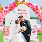 Gawicpy Wedding Arch Backdrop Stand Set Metal Arch Backdrop Stand with Wedding Arch Cover, Wedding Balloon Arch Backdrop Stand for Birthday, Baby Shower, Anniversary (White, 4FT+5FT+6FT) - Image 5
