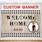 Custom Welcome Home Banner Decoration,Welcome Back Home Yard Sign for Outdoor Decor, Military Homecoming Deployment Returning Party Supplies(5x7.5ft) by AUBAO