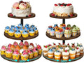 ELITEROO 3 Tier Cupcake Stand for 50 Cupcakes, Rotating Wooden Cake Stand by ELITEROO