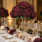 Auihiay 204Pcs Burgundy Hydrangea Artificial Flowers Bulk, Silk Hydrangeas - Image 6