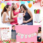 Panitay 100 Pcs White Baby Bodysuits Bibs Kit 25 Guests, Strawberry - Image 6
