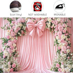 10x6ft Pink Bow Backdrop Floral Coquette Flowers Photography Background for Girls Women Birthday Party Decorations Wedding Bridal Backdrops Banner Photo Booth Props - Image 7
