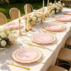 Sylans 700PCS Pink Plastic Plates Dinnerware Set Disposable for 100 Guests - Image 7