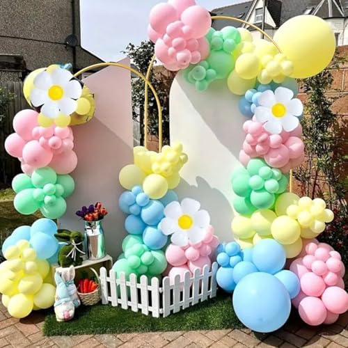 Gold Metal Wedding Arch Backdrop Stands Set of 2 (7.2FT & 6.6FT), Metal Square Balloon Arch Frame for Birthday Party, Ceremony, Baby Shower - Image 4