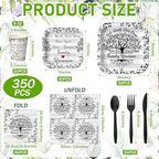 350 Pcs Family Reunion Paper Plates and Napkins Set Serve 50 Guests - Image 2