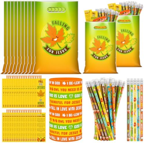 Resurhang 200 Pcs Fall Church Gifts Bulk, Falling for Jesus Favors by Resurhang