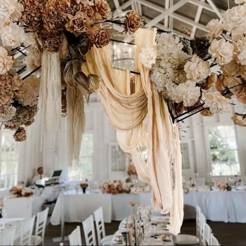 Showgeous 16 Pack Beige Cheesecloth Table Runner 17 x 108 Inch - Image 7