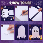 4 Pcs Halloween Ghost Cardboard Cutouts, 27.56'' Halloween Decor - Image 4