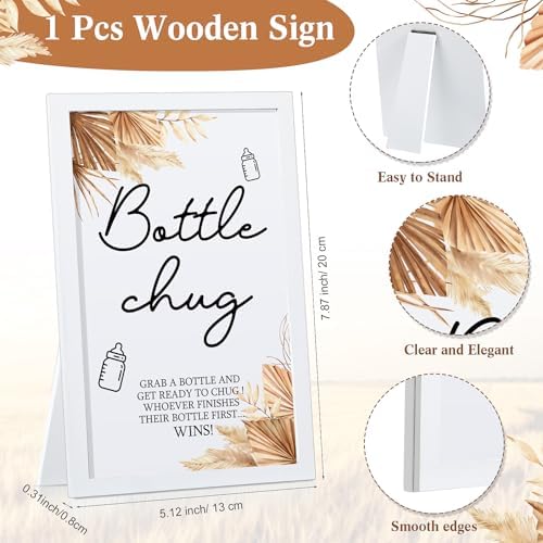 Roowest Bottle Chug Baby Shower Games Favors, Pink, Blue, Boho - Image 2